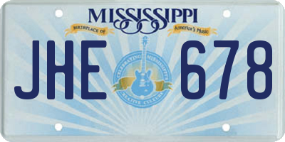 MS license plate JHE678