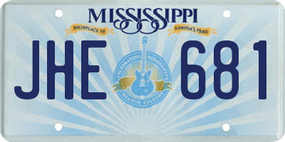 MS license plate JHE681