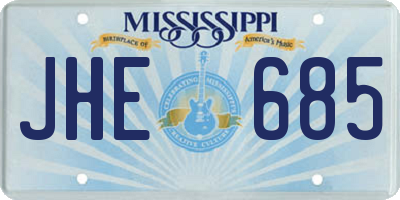 MS license plate JHE685