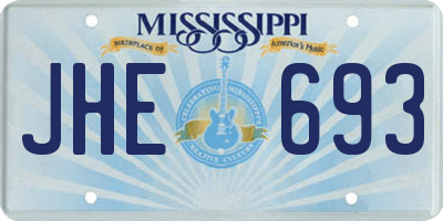 MS license plate JHE693