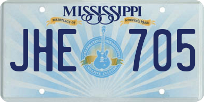 MS license plate JHE705