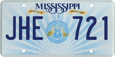 MS license plate JHE721
