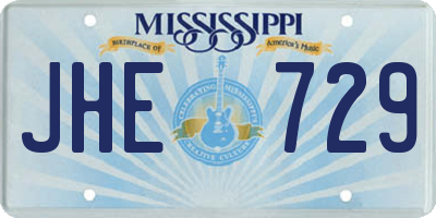 MS license plate JHE729
