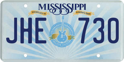 MS license plate JHE730