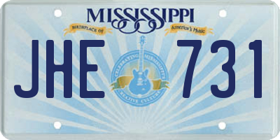 MS license plate JHE731