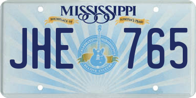 MS license plate JHE765