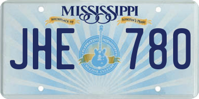 MS license plate JHE780