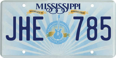 MS license plate JHE785