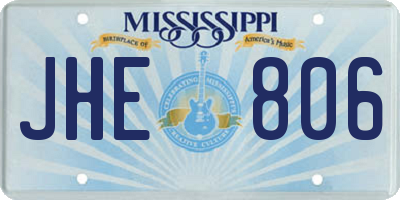 MS license plate JHE806