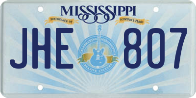 MS license plate JHE807