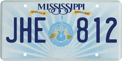 MS license plate JHE812