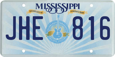 MS license plate JHE816
