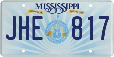 MS license plate JHE817