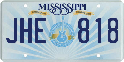 MS license plate JHE818