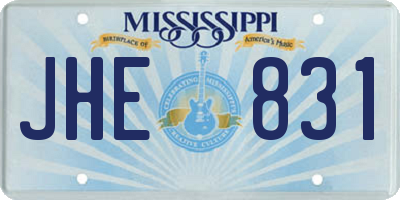 MS license plate JHE831