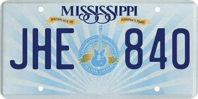 MS license plate JHE840