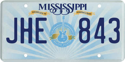 MS license plate JHE843