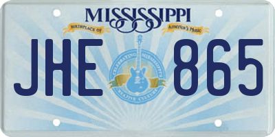 MS license plate JHE865