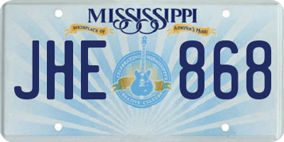 MS license plate JHE868