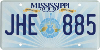 MS license plate JHE885