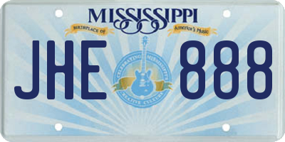 MS license plate JHE888