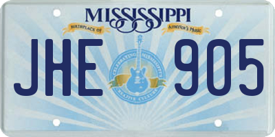 MS license plate JHE905
