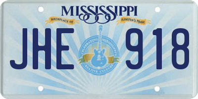 MS license plate JHE918