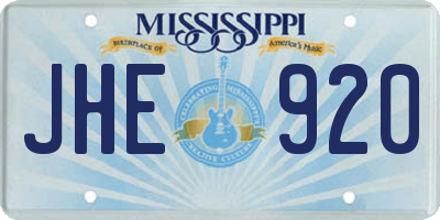 MS license plate JHE920