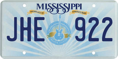MS license plate JHE922