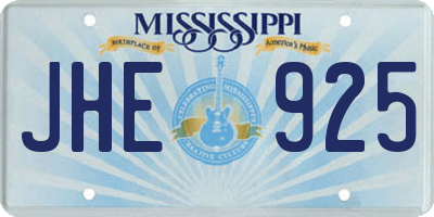 MS license plate JHE925
