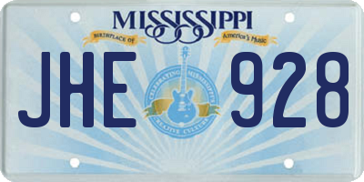 MS license plate JHE928
