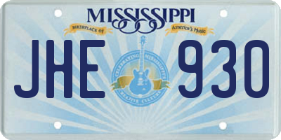MS license plate JHE930