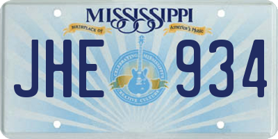 MS license plate JHE934