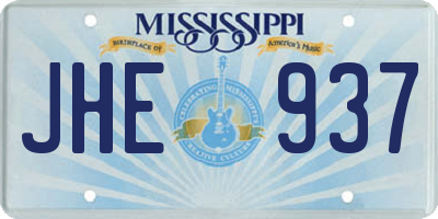 MS license plate JHE937