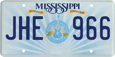 MS license plate JHE966