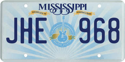 MS license plate JHE968