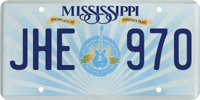 MS license plate JHE970