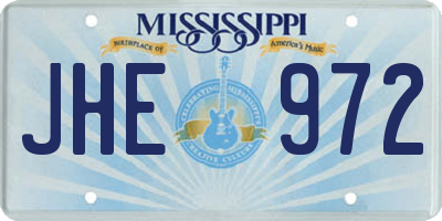 MS license plate JHE972