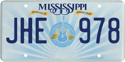 MS license plate JHE978