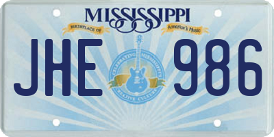 MS license plate JHE986