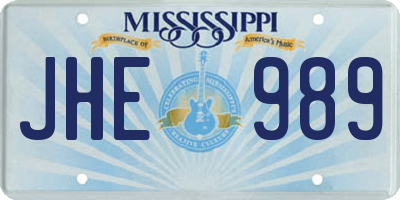 MS license plate JHE989