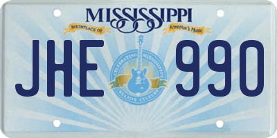 MS license plate JHE990