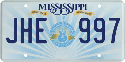 MS license plate JHE997