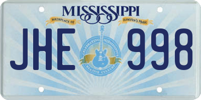 MS license plate JHE998