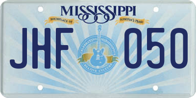 MS license plate JHF050