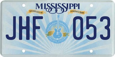 MS license plate JHF053