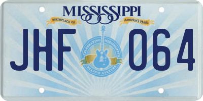 MS license plate JHF064
