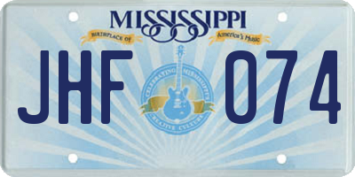 MS license plate JHF074