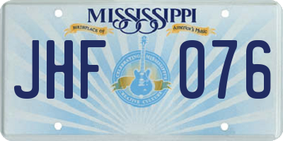 MS license plate JHF076