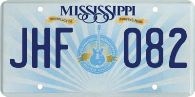 MS license plate JHF082